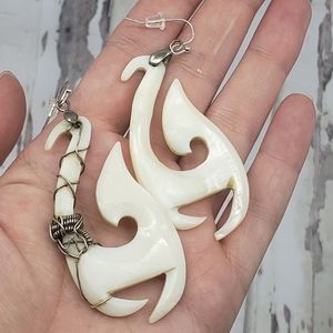 Handmade White Abalone Shell Earrings  - Wire Wrapped Earrings - Shell Jewelry